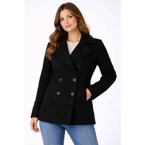 GAP Jackets & Blazers - GAP Black Wool Blend Peacoat – Women’s Size Medium – Double Breasted